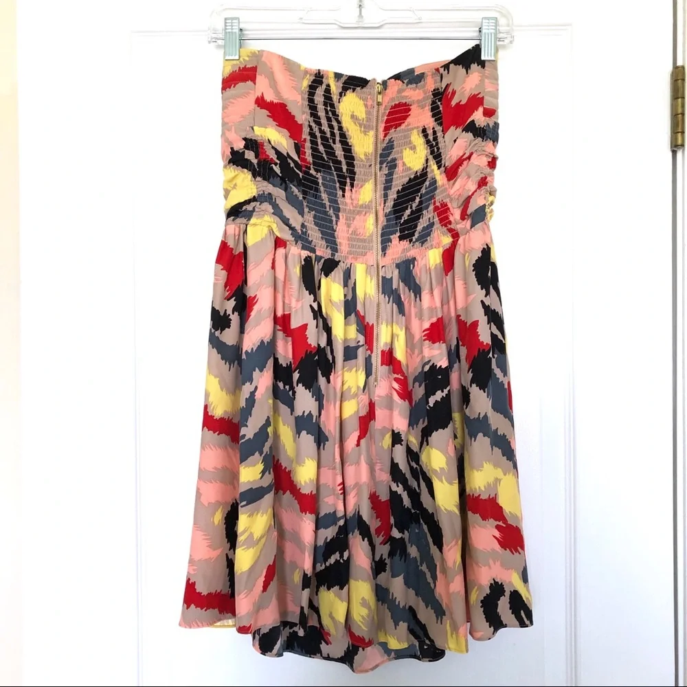 Parker Geometric Pattern Silk Dress Multicolor Abstract Artistic Pattern - Picture 4 of 8